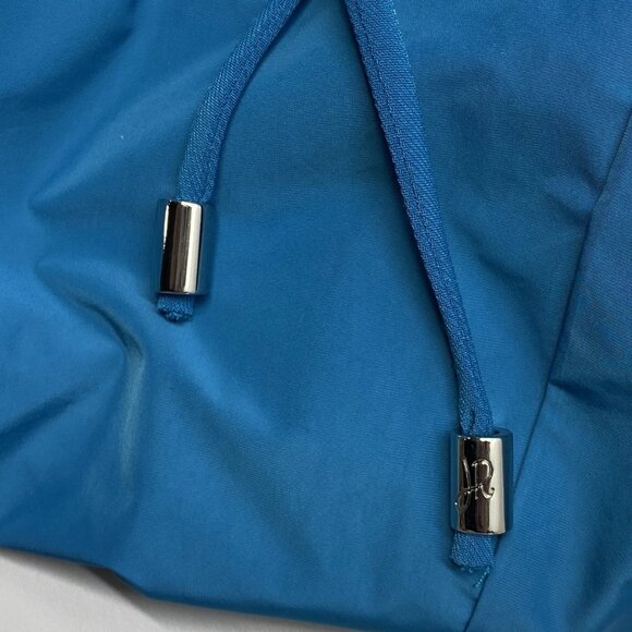 NEW JOSEPH RIBKOFF Shift Midi Dress Pacific Blue Size 10 Drawstring Cowl Neck - Picture 3 of 11